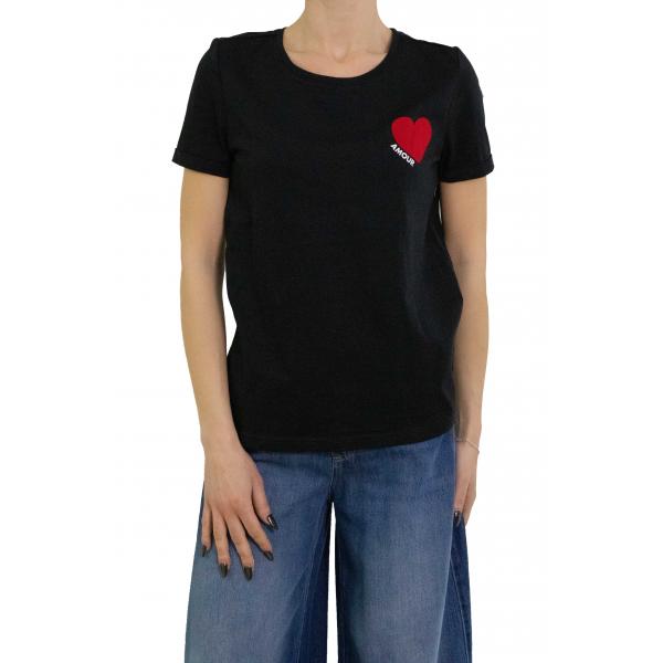 Maglia tinta unita con cuore Only